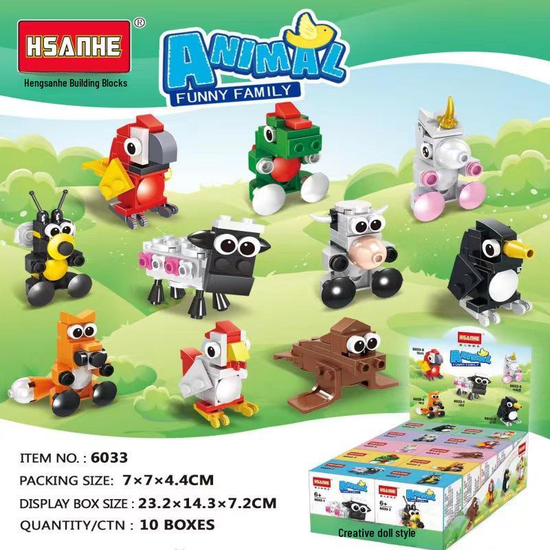 Animal-Themed Mini Building Blocks Car & Dinosaur Toy - Compatible with Lego, Perfect Children's Gift