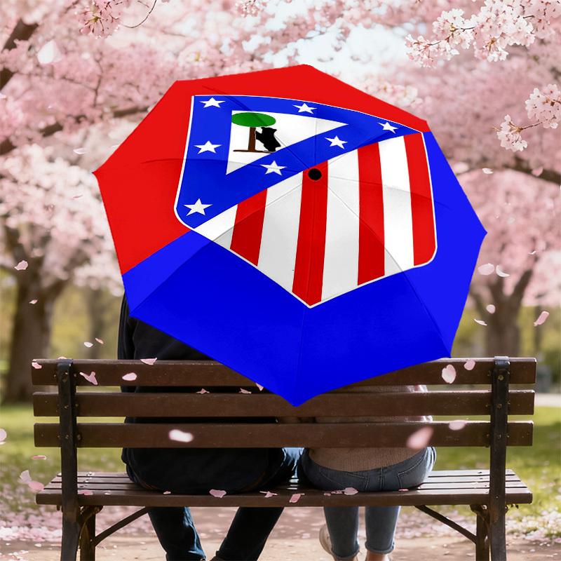1PC Atletico Madrid Umbrella-8-Rib Reinforced, Automatic Open, Lightweight & Durable, Cute Fashion Accessory for Outdoor-Y0363