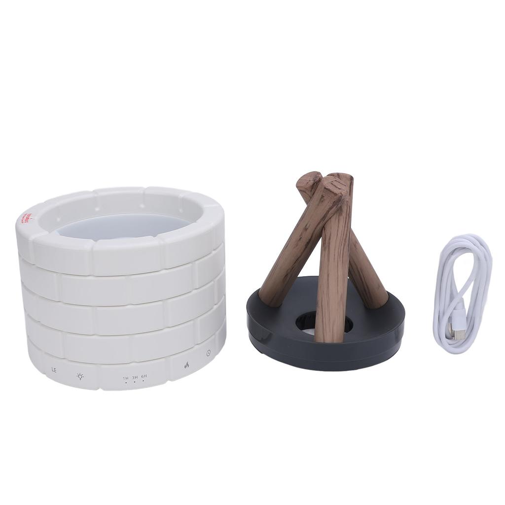 White Bonfire Shaped Diffuser Touch Control Campfire Diffuser Humidifier Home Decor 250ML