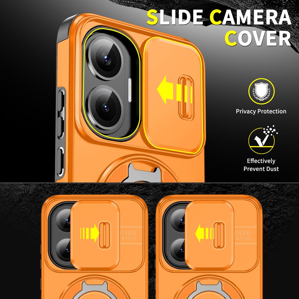 For Mi POCO X7 Pro Slide Camera Protection Magnetic Stand Phone Case for Mi Poco X6 Pro F7 Ultra C75 Defender Cover