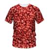 Hip Hop Personality Peanut Sunflower Seed Pattern 3d Printing Funny Men's Short Sleeve T-Shirt Fashion New Creative Quality Top
