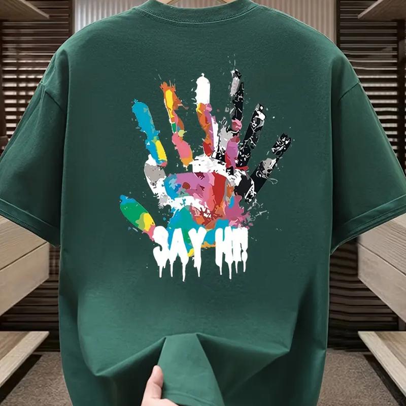 

Новая летняя мужская модная футболка с принтом граффити в виде пальмы, мужская футболка, топ 8XL зелёный