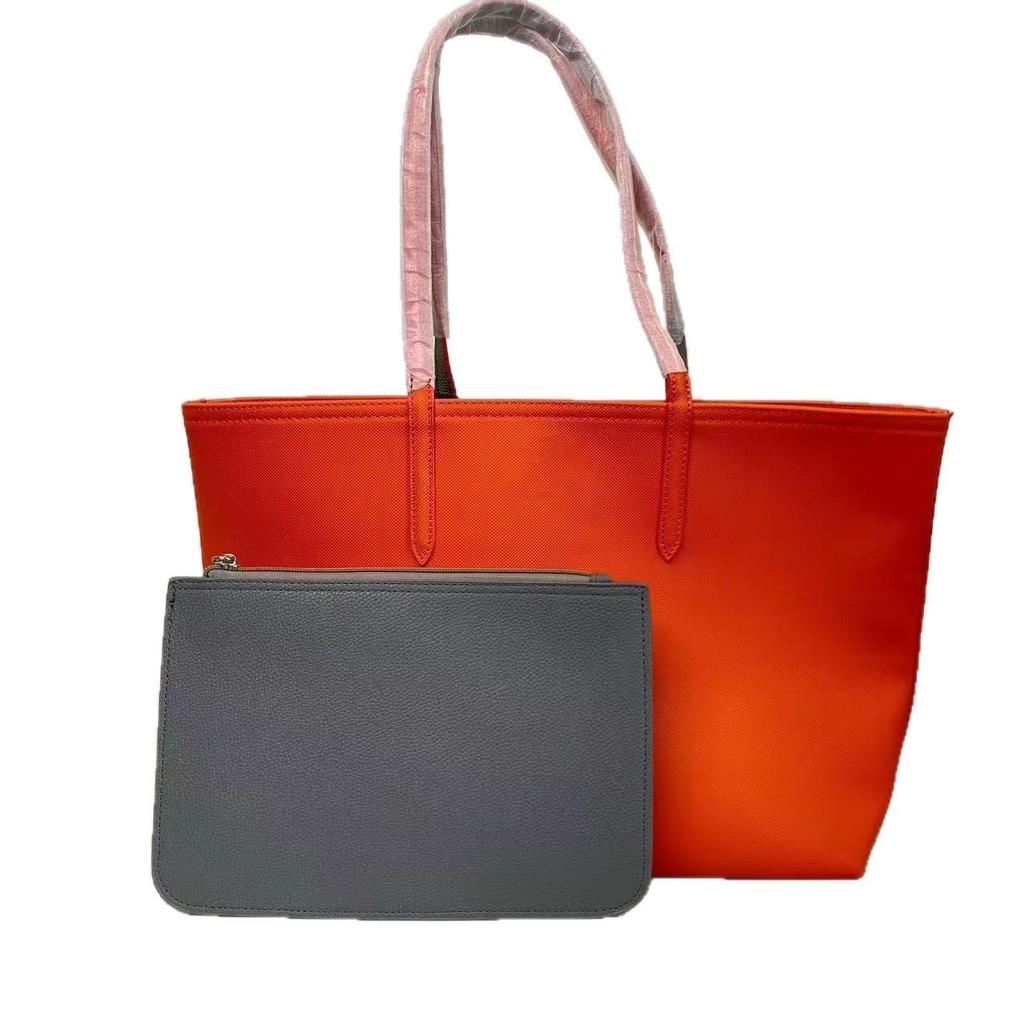 French Crocodile Women's Color Block Large Capacity Tote Bag - Fashionable and Simple Shoulder Handbag.