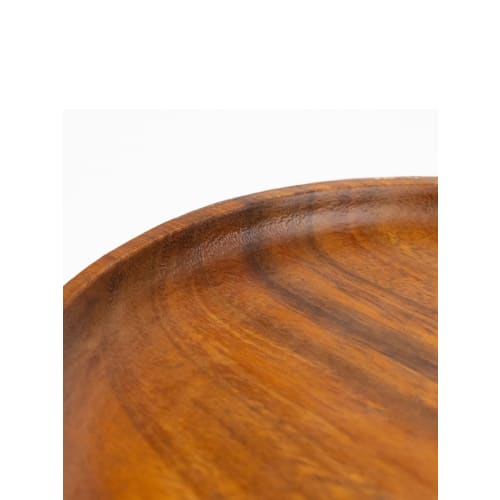Emery Shokai Wooden Lunch Plate, Round, Approx. 23cm L X 23cm W X 2.5cm H