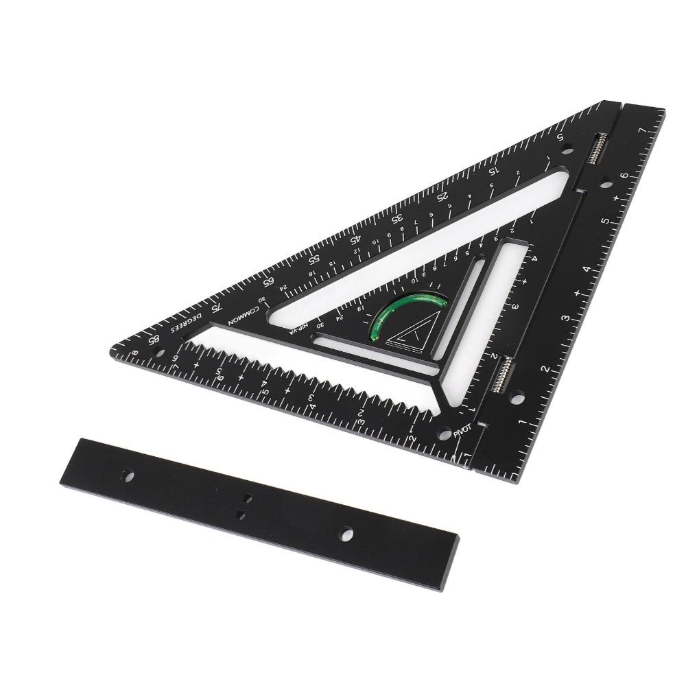 3pcs Black Carpenter Square Aluminium Alloy Framing Square Precise Triangle Ruler Flatwork