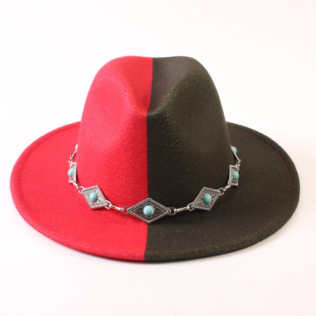 Popular European and American Classic Double-color Wide-brimmed Top Hat Men's and Women's Fashion OL Style Cowboy Hat Jazz Hat