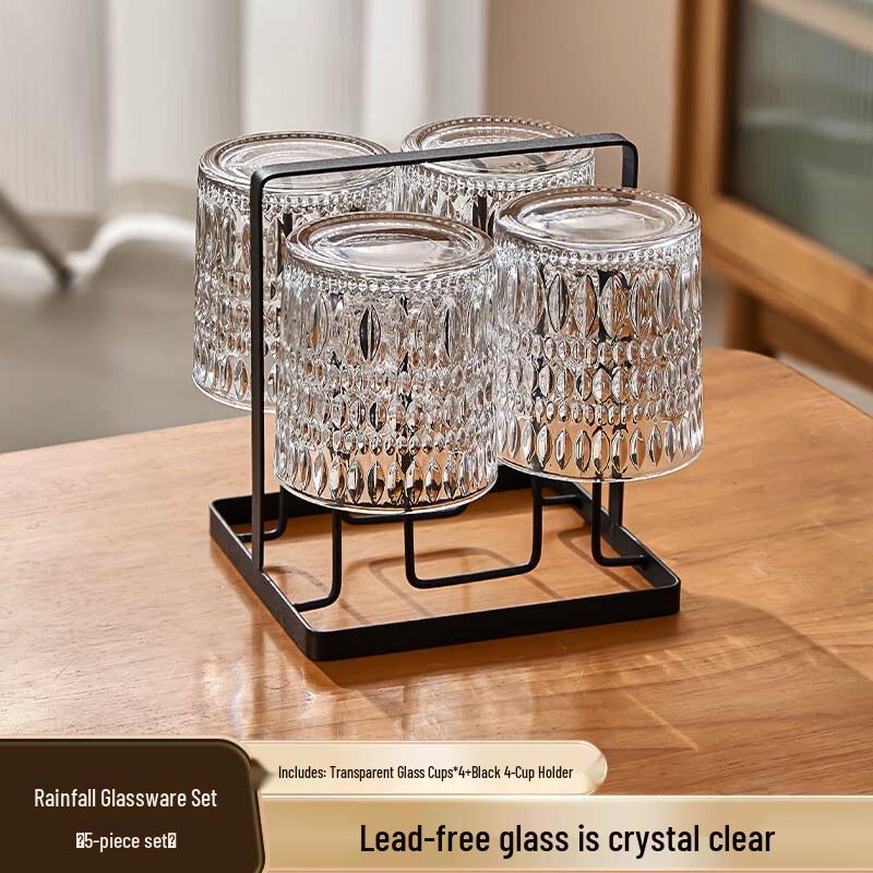 Star Embossed Heat-Resistant Glass Cup