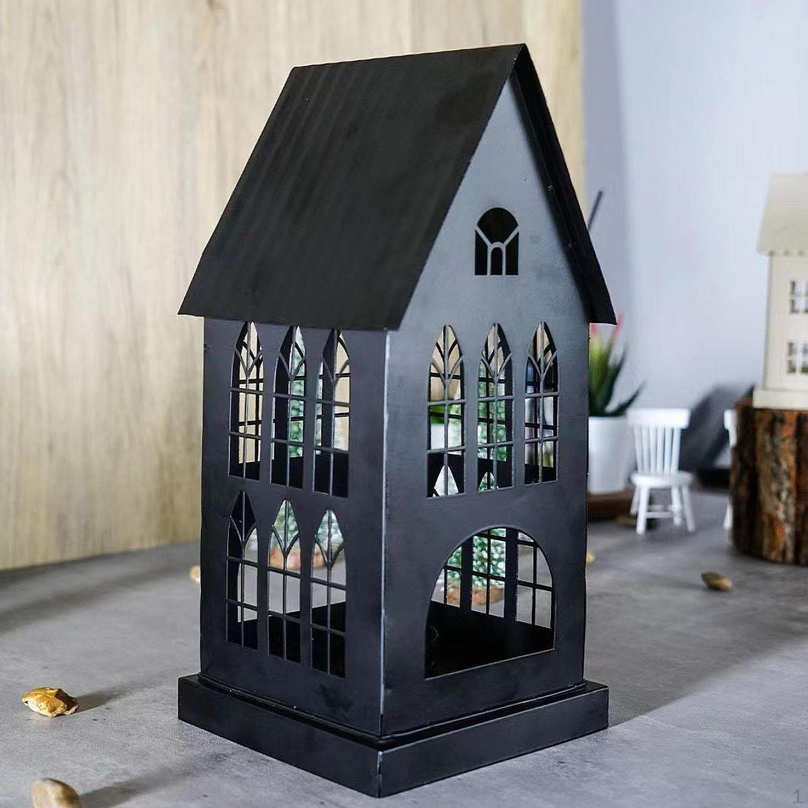 

Подставка для свечей для дома, железная декоративная настольная подставка для украшения стола в помещении Black Small