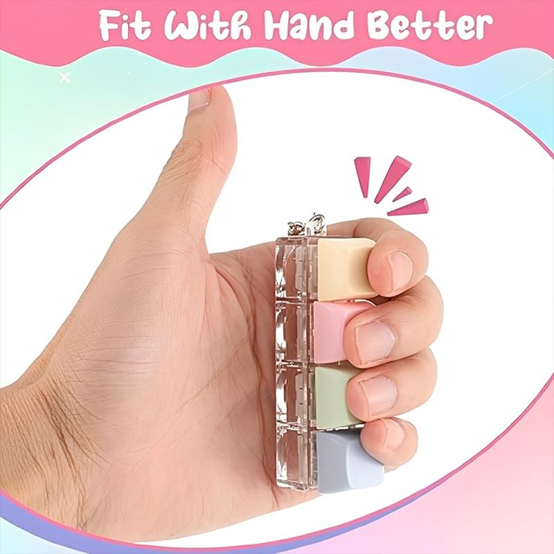 *4Keys Mechanical Keyboard Keychain Fidget Toy,Stress Relief Finger Press Button Anti-Anxiety Office Calming Decompression Toy