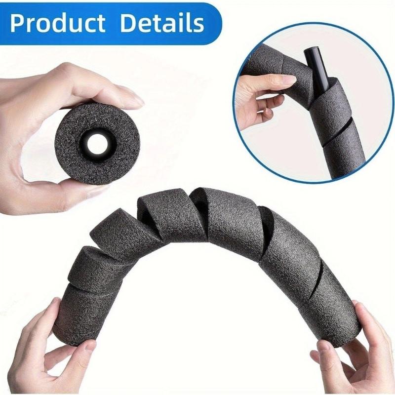 Copertura per Tubi Piscina in Schiuma con Spirali Antiscivolo Manicotto Isolante Termico Tagliato Per Attrezzature Piscina Protezione