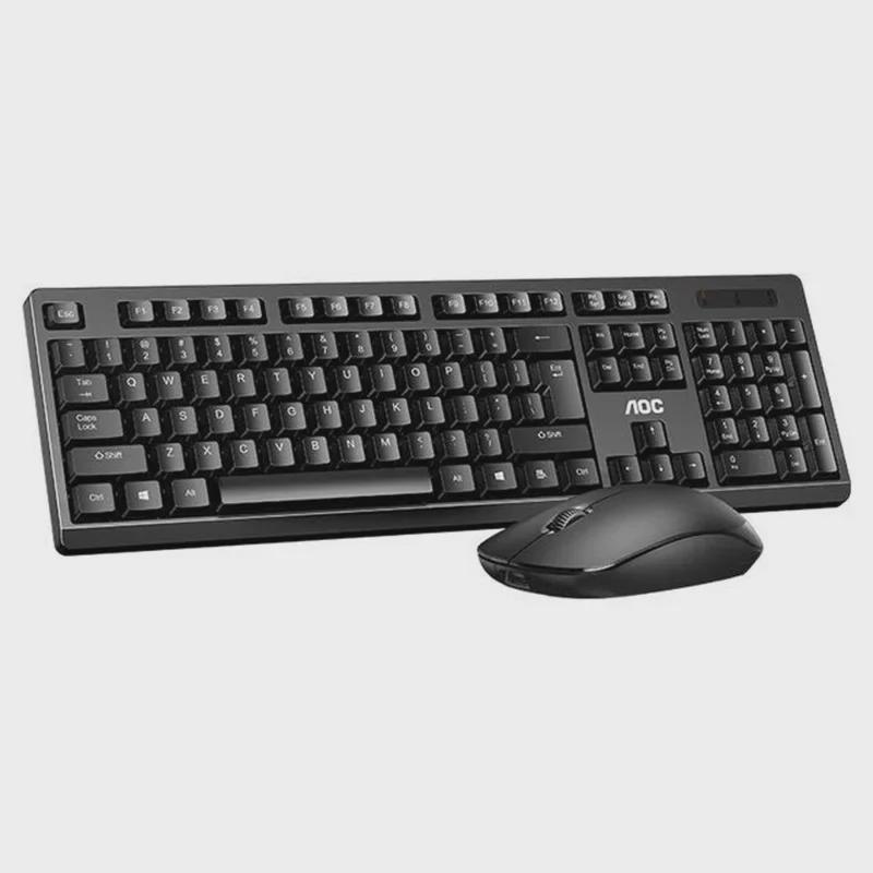 AOC KM210 Silent Waterproof Wireless Mouse & Keyboard Set – Power-Saving for Home & Gaming.