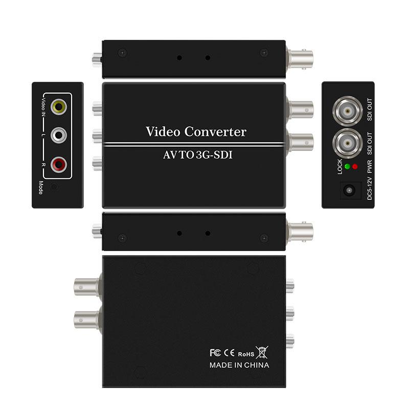 AV To SDI, Composite RCA Video + L/R Analog Stereo Audio TO HD & 3G SDI Converter for Projector