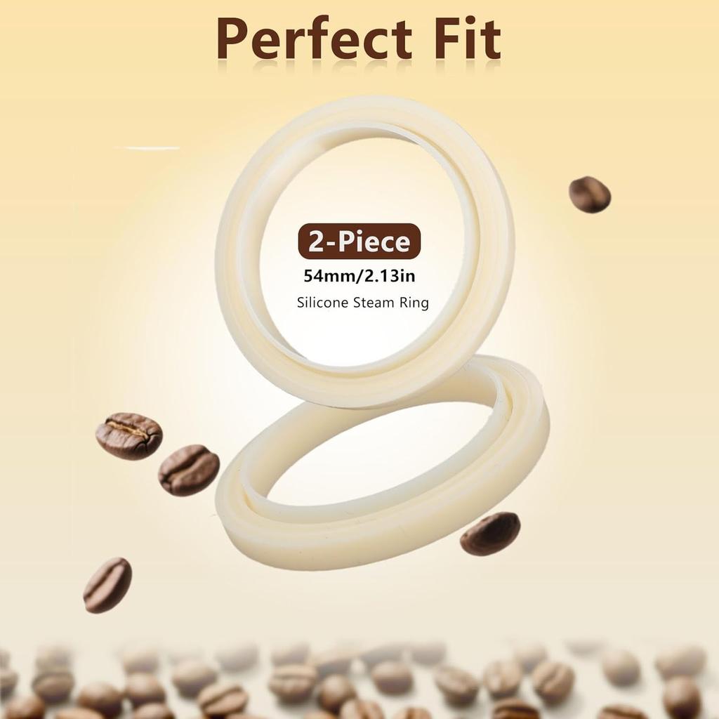 2pcs 54mm Silicone Steam Rings, Silicone Grouphead Gasket Replacement Part for Breville Espresso Machine 878/870/860/880/810/840/450/500 and Sage