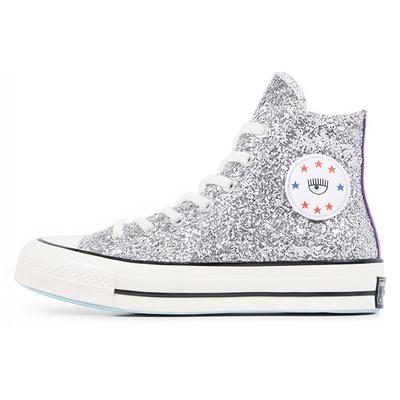 Chuck 70 Chiara X Chuck 70 Wmns High Silver Glitter Purple Womens 563832C
