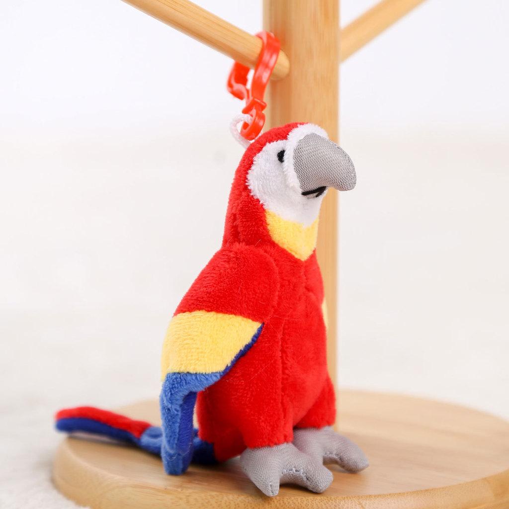 Parrot Plush Toy Keychain With Short Plush Material For Gift And Bag Decor