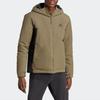 Adidas Color Block Zip-Up Hooded Cotton Jacket Men Jackets Layered-Olive-Green HM2264