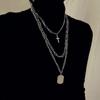 Multi-layer Punk Chains Cross Pendant Cool Hip Hop Geometric Metal Necklaces Fashion Sweater Chain Necklace