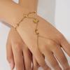 DIEYURO 316L Stainless Steel Exquisite Golden Star Moon Sun Zircon Hand Back Bracelet Women Trend Non-fading Hand Chain Jewelry