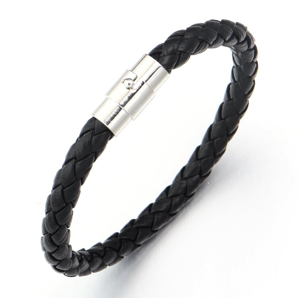 1pc Fashion Design PU Leather Cord Bracelet 19/21cm Copper Magnetic Clasp Bracelet For Men Women Valentine's Day Jewelry Gifts