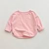 Spring Autumn Children's Pure Long Sleeve T-shirts Solid Color Boys Girls Kids Baby Leisure Tee Student Clothes