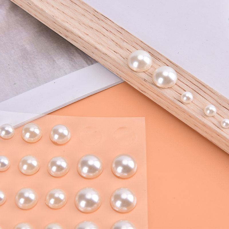 1 Sheet Plastic Semi-Circular Pearl Decoration Stickers For Diy Crafts Nail Art