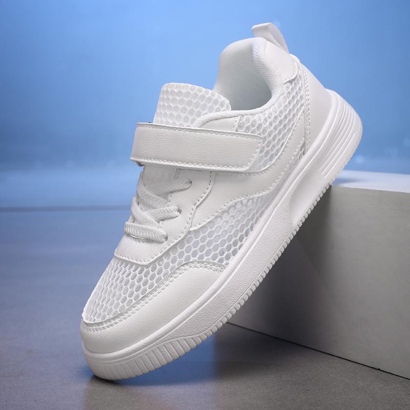 Summer Children's Open-toed, Breathable Casual Shoes for Boys and Girls – White Mesh Shoes Perfect for School Use and Comfortabl