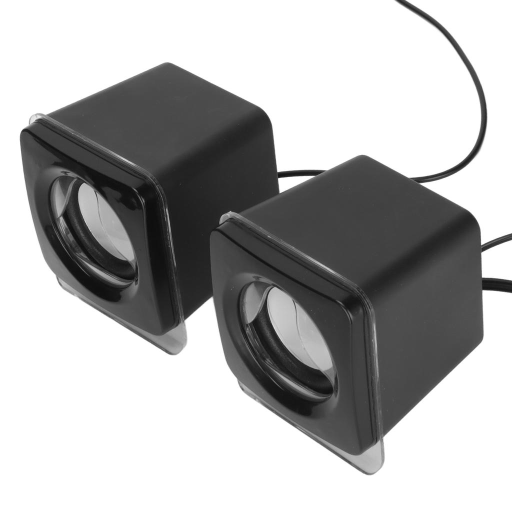 1 Pair Mini USB2.0 Speaker Computer Laptop Desktop Wired Stereo Music Speaker Black