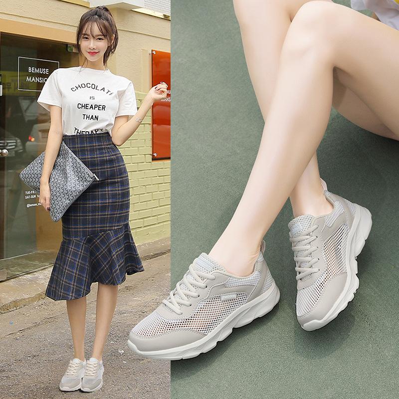 Summer year breathable deodorant single mesh shoes lightweight hollow mesh running shoes hollow shoes