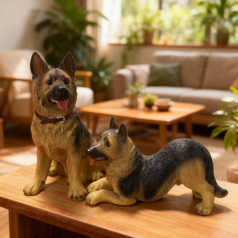 German Shepherd Wolf Dog Resin Figurine – Cross-border Animal Statue Ornament