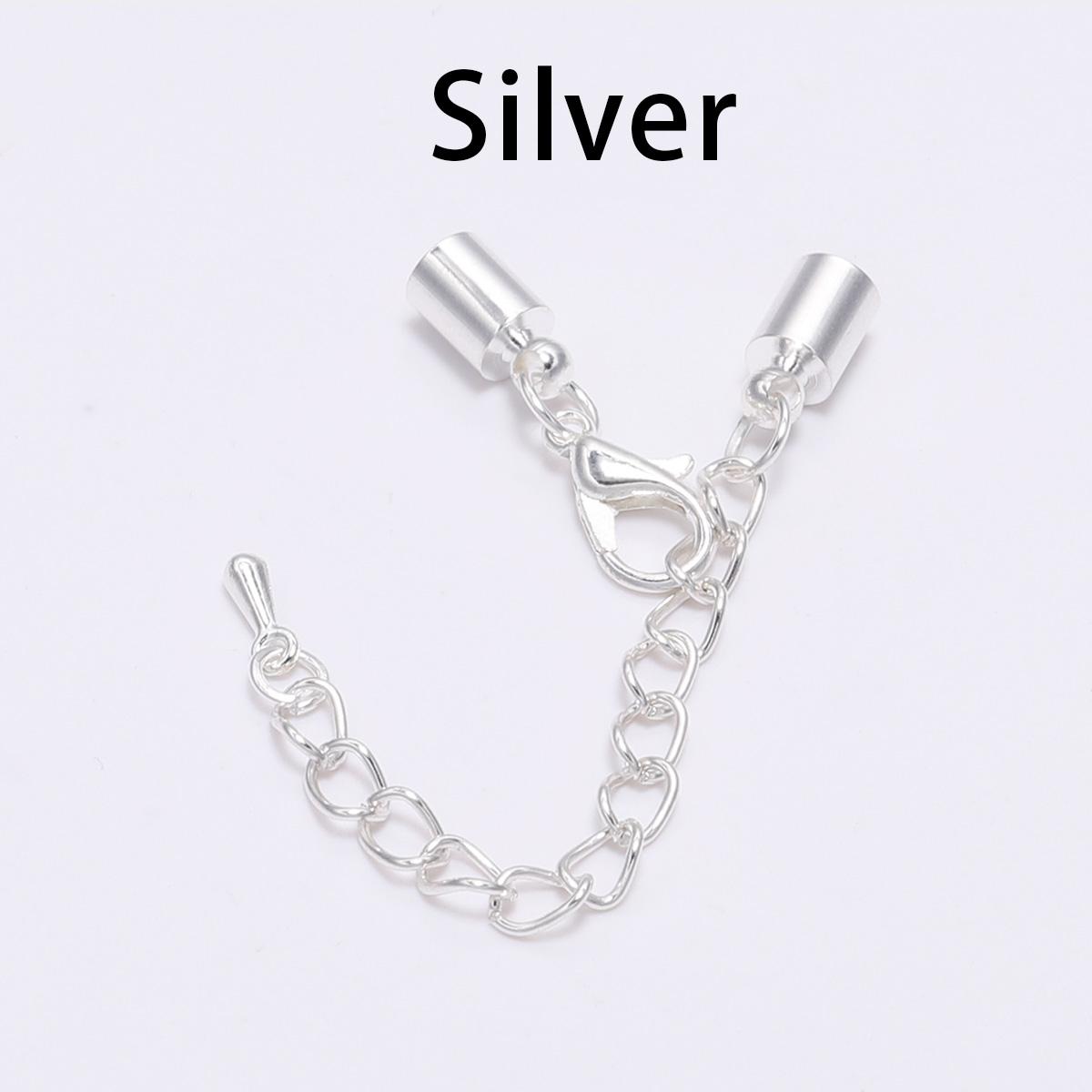 

10 шт./лот, кожаный шнур с кисточками, концевые наконечники, удлиняющая цепочка, застежки-омары, разъемы для DIY, ожерелья, изготовления ювелирных изделий, фурнитура 10mm