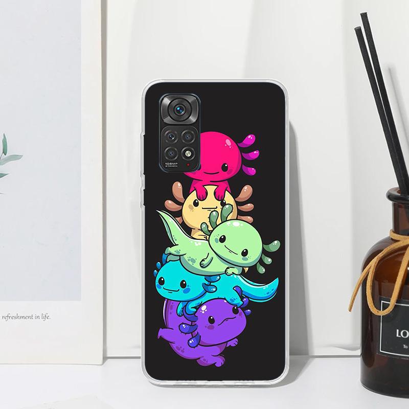 Cute Axolotl Kawaii Phone Case For Xiaomi Redmi Note 15 13 14S 14 Pro Plus 12S 11S 10S 12 11E 10 11T Art Fundas Back Cover Redmi