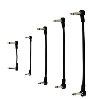 4Pcs 1/4" Right Angle Electric Guitar Pedal Audio Cable - Noise Free Space Saving Durable Pedal Board Cables for Guitar Pedals