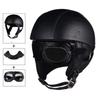 Retro Motorcycle Helmets with Harley Visor Leather Helmet for Man Electric Motorbike Vintage Protected Motor Safety Cap