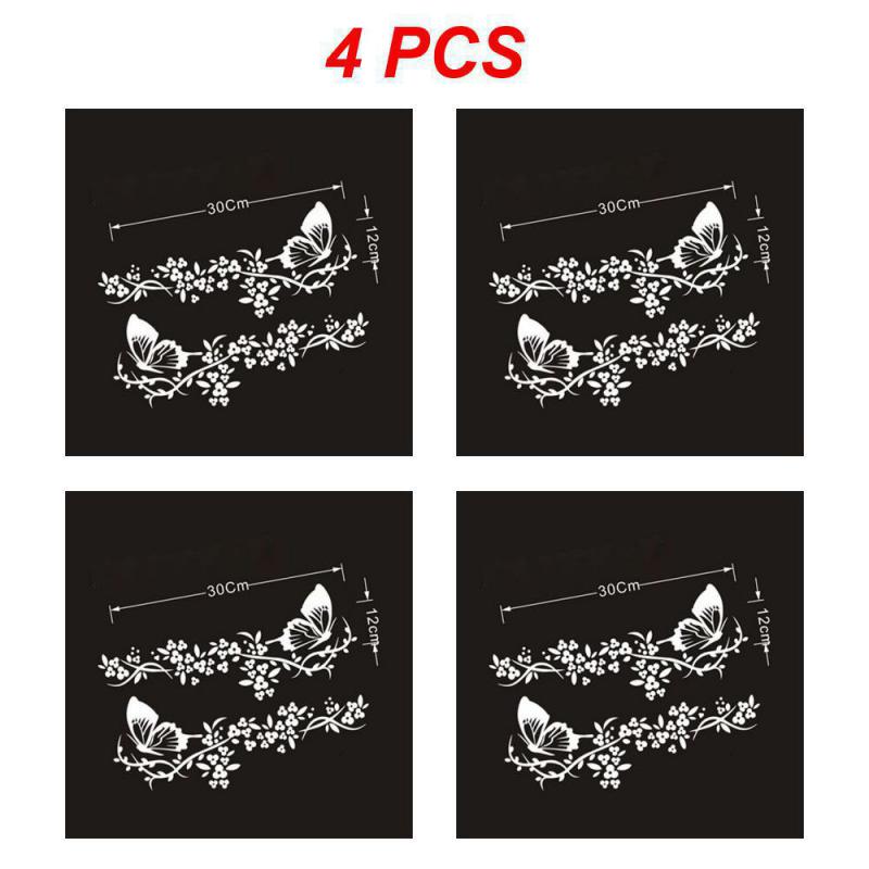 2~5PCS Flying Butterfly Flower Car Decal Water-resistant Car Door Window Sticker Decor High Stickiness Car-Styling Vinyl