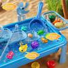 Wassertisch Spielspüle Spielzeug für Kinder Außenküche mit fließendem Wasser Angelspiele Kleinkind Wasserspieltisch Strand Outdoor-Spielzeug