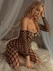 Sexy Crotchless Lingerie For Women Fishnet Teddy Bra Set Erotic Costumes Stretch Mesh Hollow Bodystockings Female Underwear Sets