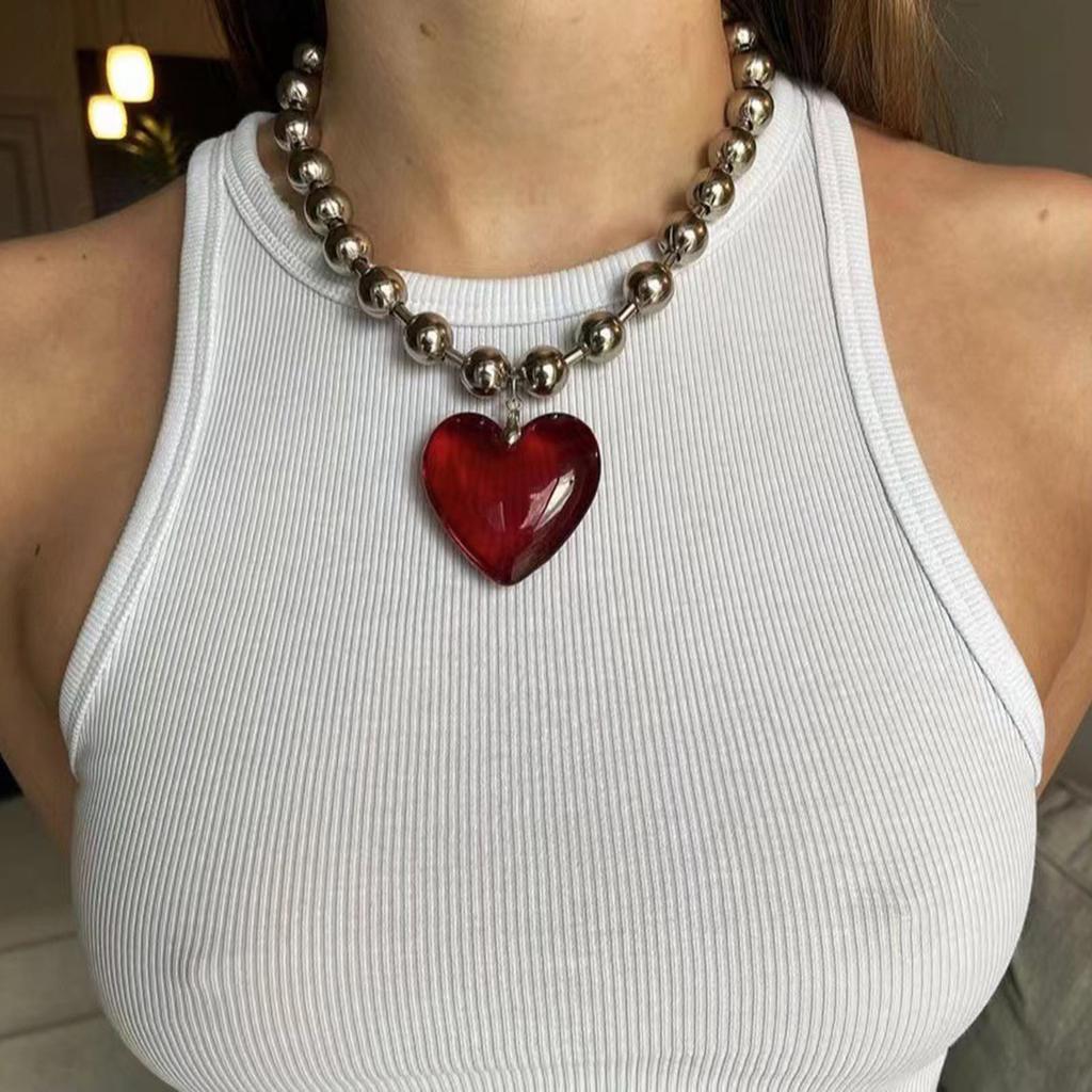 Hyperbole Bead Chain Choker Necklace Women Girl Hip Hop Clavicle Chain Jewelry