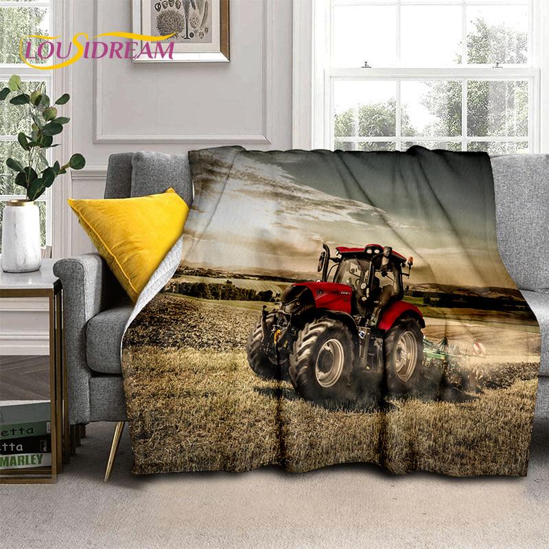 Truck Car 3D Series Retro Tractor HD Blanket,Soft Throw Blanket for Home Bedroom Bed Sofa Picnic Travel Office Cover Blanket Kid