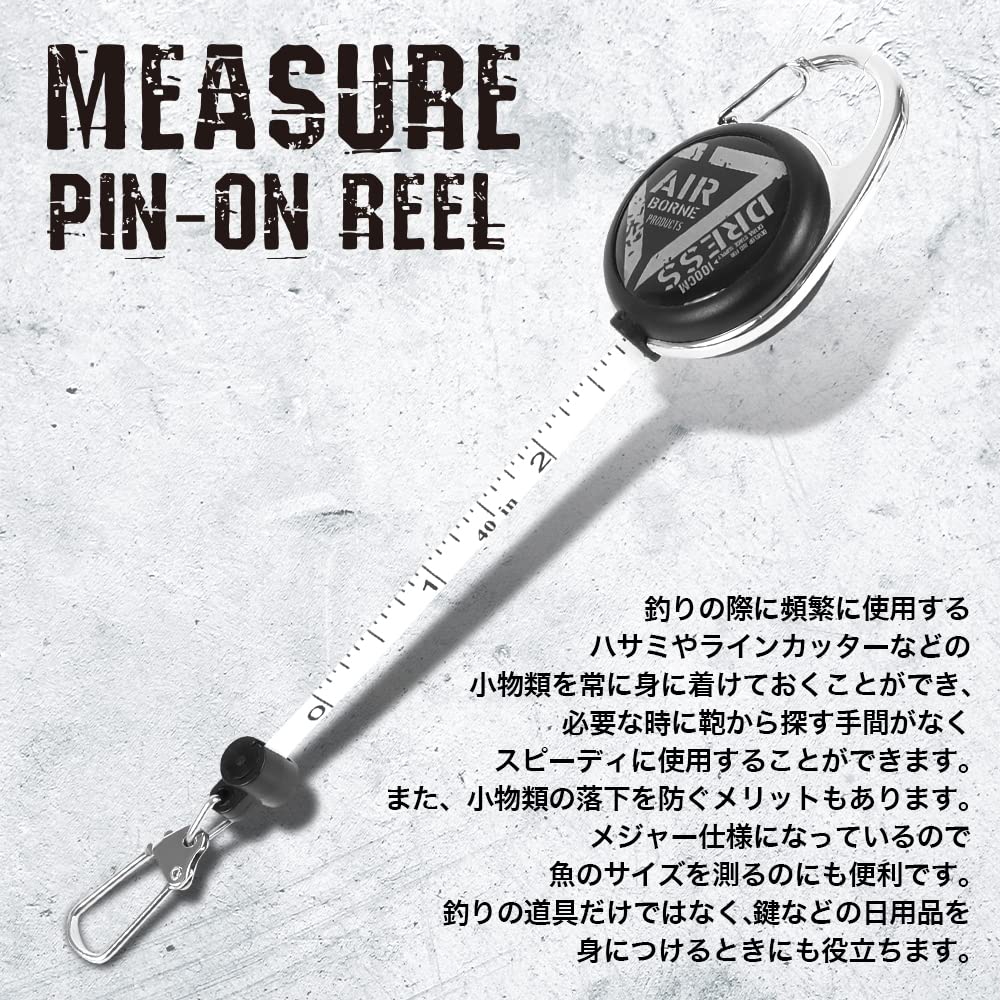 Dress Measuring Reel Line Cutter Scissors for Fishing Keychain Included Pin-On (Line, Knot, Leader, PE) - Lightweight, Compact,