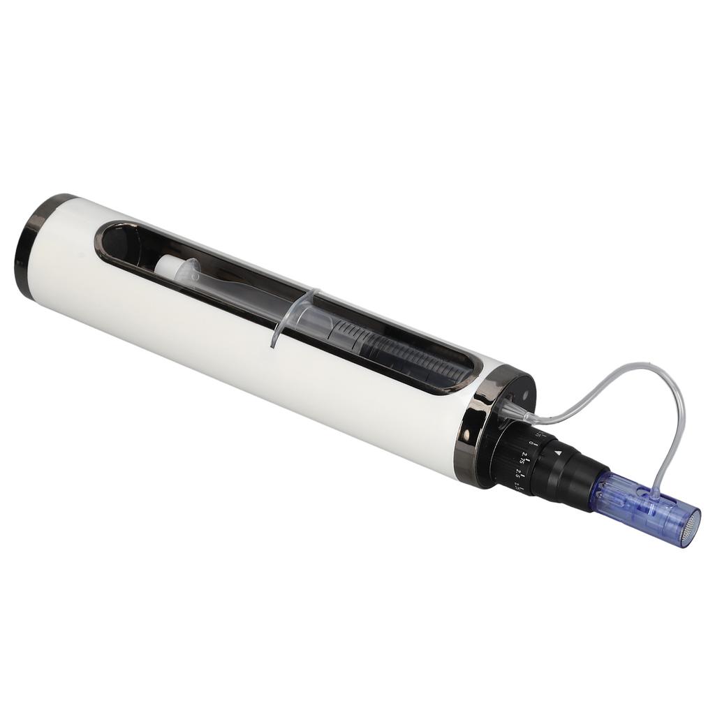 Microneedling Pen Automatic 5 Levels 630nm LED Display Cordless Beauty Pen with Replacement Cartridges White