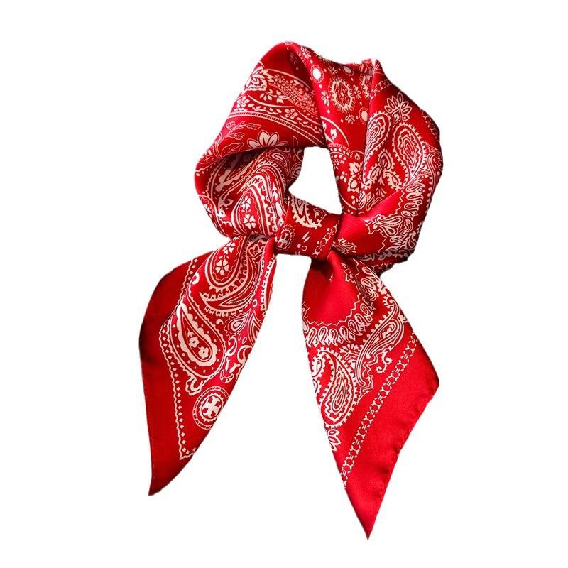 Kleiner quadratischer Schal, Simulation Seidenschal, Kopftuch, Damenschal, koreanische Version, bedruckter Halsschutzschal, professioneller Kragen