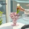 Non Fragile Tabletop Vase Creative 3D Printed Flower Vase, Modern Decorative Minimalist Container, Elegant Aesthetic for Living Room Artistic