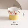 Creative Ceramic Drinking Water Food Tall Footed Bowls, Anti Overturning Neck Protection, Large Caliber, Cat Bowl, Supplies, 1Pc