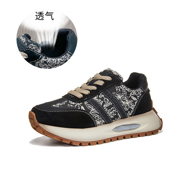 Genuine leather Forrest Gump shoes women's 2025 spring new retro dad shoes women's platform casual sports shoes women's versatile women's shoes