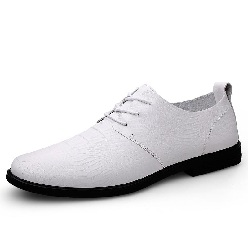 Fashion Casual Leather Oxford Shoes for Men Business Dress Shoes All-Match Comfortable Formal Dress Footwear Male Derby Shoes Sneakers