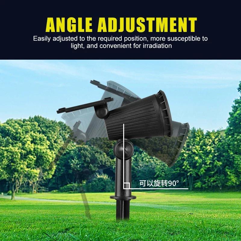 9 LED Solar Lawn Light Adjustable Brightness Spotlight Outdoor IP65 Waterproof Garden Courtyard Landscape Decoration Lighting