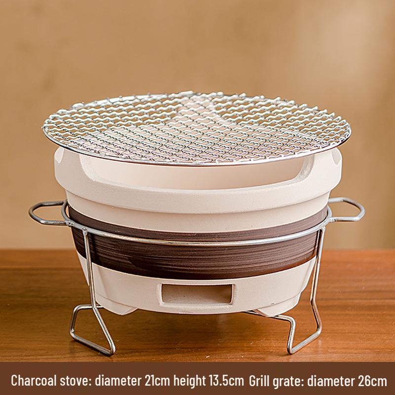 High-Temperature Resistant Ceramic Stove and Teapot Set for Outdoor Tea Brewing and Roasting