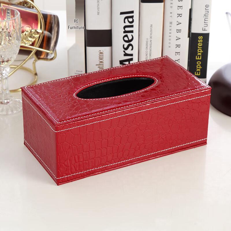 

PU Leather Crocodile Pattern Tissue Box
