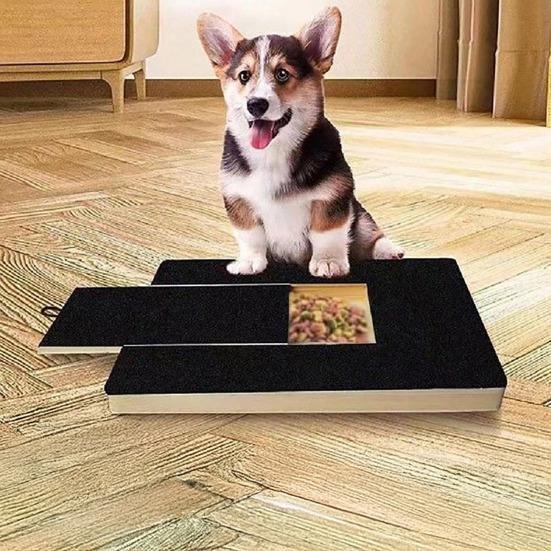 Lima per Unghie per Cani con Base in Legno e Cassetto per Premi Strumento Naturale per Limare le Unghie del Cane con Carta Vetrata Sostitutiva per Tutte le Razze Unghie Senza Stress