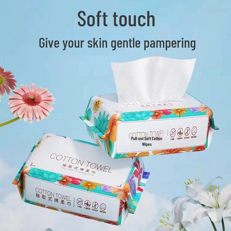 Extra-Large Thick Disposable Face Towels - Quick Absorbent, Soft, Skin-Friendly with Drawstring Design.